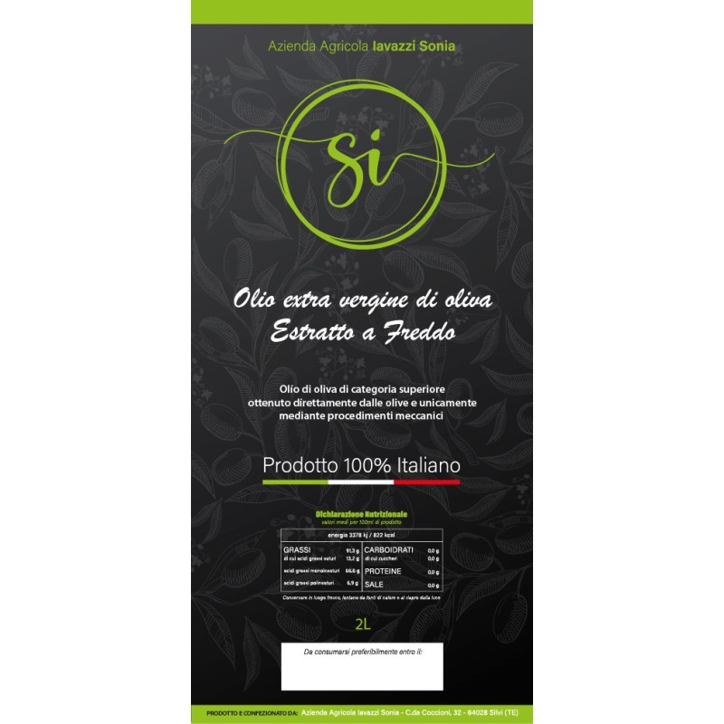 Olio extra vergine di oliva estratto a freddo 2L