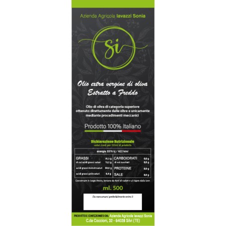 Olio extra vergine di oliva estratto a freddo 500ml
