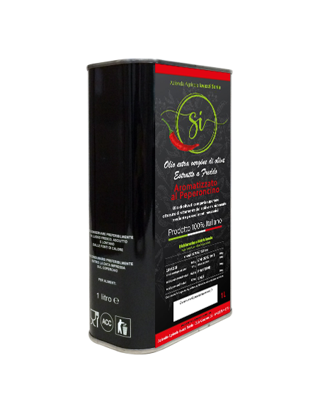 Olio extra vergine di oliva estratto a freddo (Aromatizzato al Peperoncino) 1L